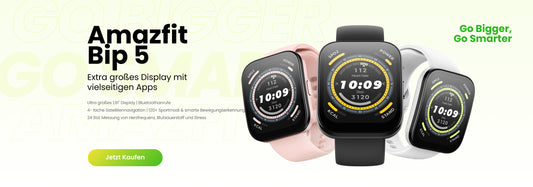 DAS NEUE AMAZFIT BIP 5 WIRD GRÖSSER UND SMARTER MIT EINEM EXTRAGROSSEN BILDSCHIRM, ÜBER 70 HERUNTERLADBAREN APPS UND SPIELEN UND MEHR