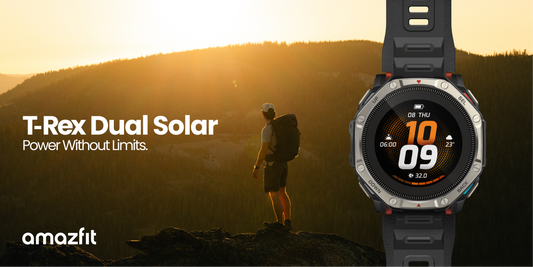 Amazfit stellt T-Rex Dual Solar vor: die erste AMOLED-Smartwatch mit zweiseitiger Solaraufladung